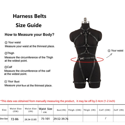 Women Sexy Body Harness belt Bondage Lingerie Garter Belt Leather Lingerie Gothic Fetish Clothing Festival Rave Outfit