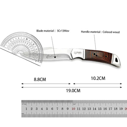 Portable K91 Kitchen Household Outdoor Daily Use Utility Fixed Blade Knife Wooden Handle 5Cr13 Steel Blade Camping Cutting Tools