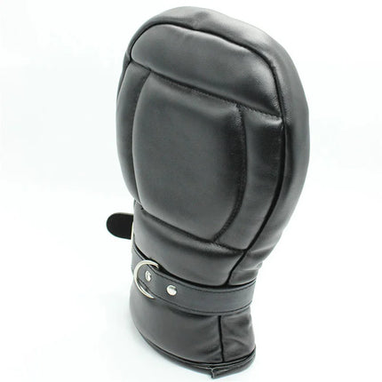 Black Synthetic Leather Straitjacket Bondage Head Hood HeadMask Mitts Gloves BDSM Adult Games Adjustable Body Restraint Sex Toys