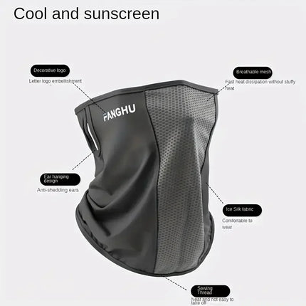 Summer Balaclava Ice Silk Breathable Anti-UV Cycling Face Scarf Neck Cover Sunscreen Cooling Outdoor Hiking Driving Running Mask
