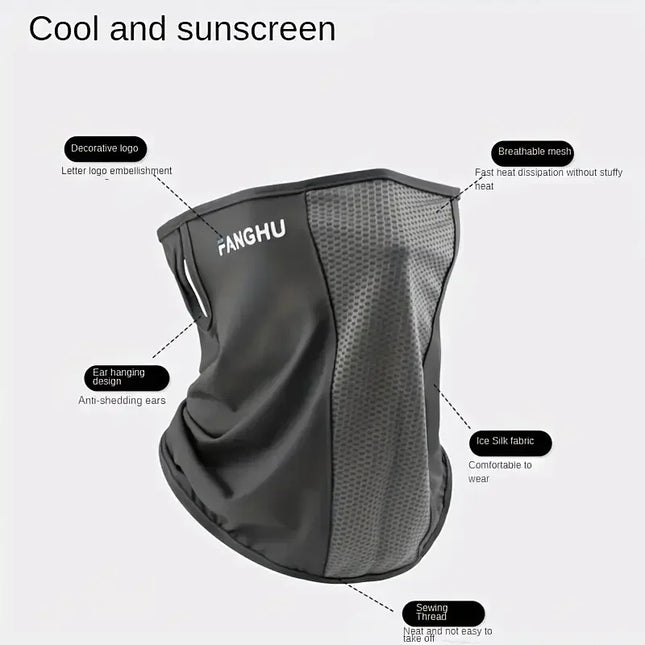 Summer Balaclava Ice Silk Breathable Anti-UV Cycling Face Scarf Neck Cover Sunscreen Cooling Outdoor Hiking Driving Running Mask