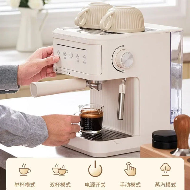 Electric Espresso Maker Professional Italian Espresso Coffee Maker Semi-Automatic Italian Cappuccino Milk Frother Coffee Machines 20Bar