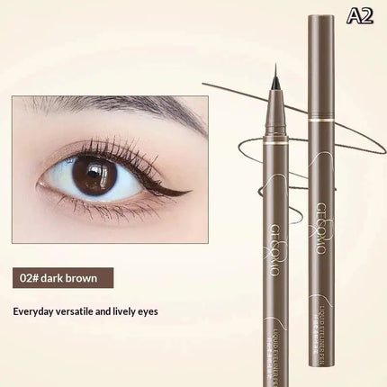 Liquid Eyeliner 0.01mm Super Slim Waterproof Silkworm Eyeliner Quick-drying Sweatproof Long Lasting No Smudging Eye Makeup
