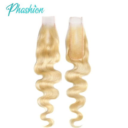 Phashion Kim K 2x6 Blonde Swiss Transparent Lace Closure 613 Straight Body Wave Deep Part Brazilian Remy Human Hair For Women