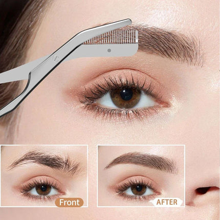 New 2pcs/set Safe Stainless Steel Eyebrow Trimme  Eyebrow Scissors With Comb Hair Removal Shaver Cutter Durable Makeup Tool