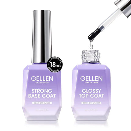 GELLEN Nail Polish Set 18ml 4PCS Kit Base Coat Top Gel Cuticle Softener Oil Salon Quality Manicure Pedicure Valentines Gift