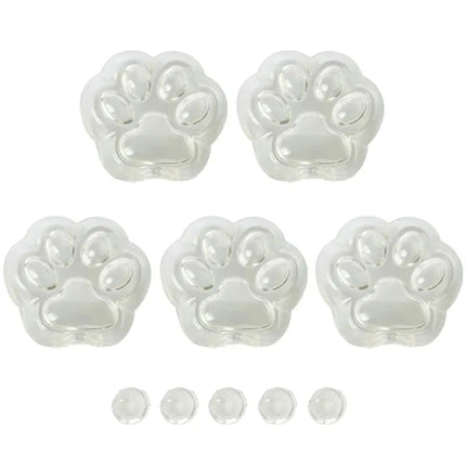 Cute Transparent Cat Paw Empty Ball Shell DIY Squeeze Stress Relief Toy Hollow Plastic Paw Shape Fidget Sensory Toy Container