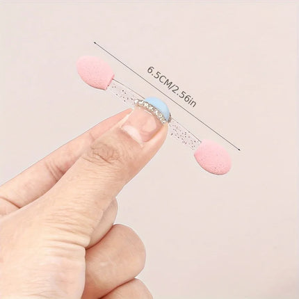 30pcs Dual-Ended Nail Art Sponge Sticks, Multifunctional Double Headed Eyeshadow Brushes, Nail Powder Applicator