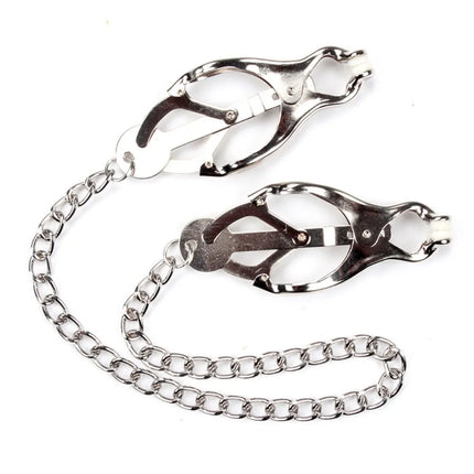 Metal Nipple Clamps Clips with Chain Clitoris Stimulator Steel Nipple Breast Clamps Slave Bondage Flirting Women Sex Toy
