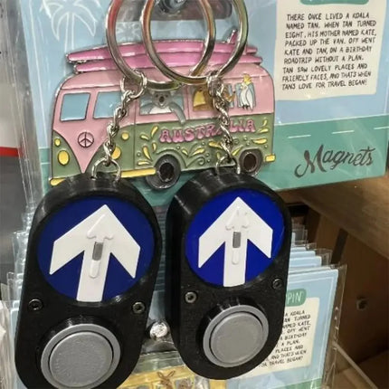 Australian Traffic Light Button Key Holder Sidewalk Sound Accessory Handheld Press To Make Sound Keychain Commemorative Funny