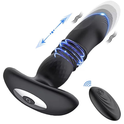 Remote Control Anal Plug Vibrator Telescopic Dildo Butt Plug Stimulator Masturbation Penetration Vagina Anal Vibrating Men Women