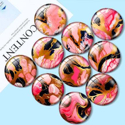 Blush and Hot Pink Marble mix 12mm/18mm/20mm/25mm Round glass cabochon flat back Making findings for custom DIY bracelets