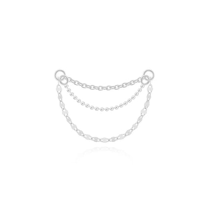 CANNER 1PC 925 Sterling Silver Chain Tassel Piercing Earrings Chain Charm Accessories For Woman Shiny Earring Fine Jewelry Gift