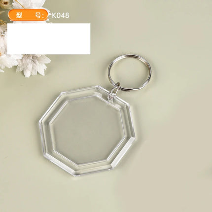 5/50Pcs Transparent Photo Frame Keychain Tassels Snap-In Custom Insert Photo Acrylic Blank Keyring Clear Blank Picture Pendant