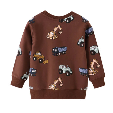 Jumping Meters 2-7T New Arrival Boys Girls Sweatshirts Autumn Spring Kids Clothes Cars Print Hot Selling Shirts Tops Baby