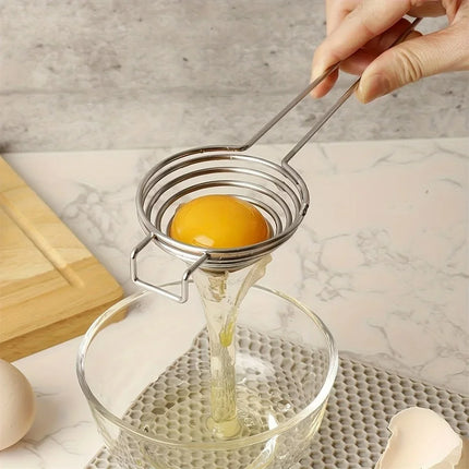 Egg Separator Long Handle Egg White Separator Food Grade Stainless Steel Egg Yolk Divider Filter Kitchen Gadget