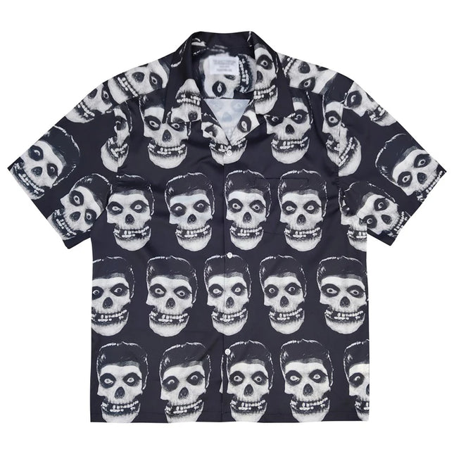 Weirdo Dave Collection Of Trendy Brands Beach Vacation Artificial Silk Hawaiian Short Sleeved Shirt For Men
