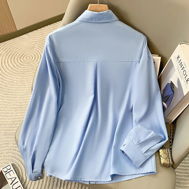 Plus Size Shirts And Blouses For Women Spring 2025 New Long Sleeve Shirt Woman Lady Office Work Wear Elegant Shirt Blouse Women