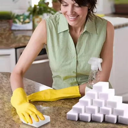 50/100Pcs Magic Sponge Cleaner Melamine Foam Scrubber Scouring Pad for Kitchen Bathroom Stain Remover Household Cleaning Tools