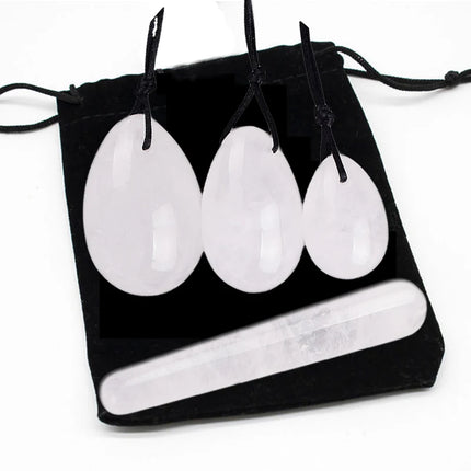 3pc/4pc Yoni Egg Women Kege Exercise Ball Set Natural Jade Stone Yoni Wand Train Pelvic Muscles Vaginal Massage Wellness Health