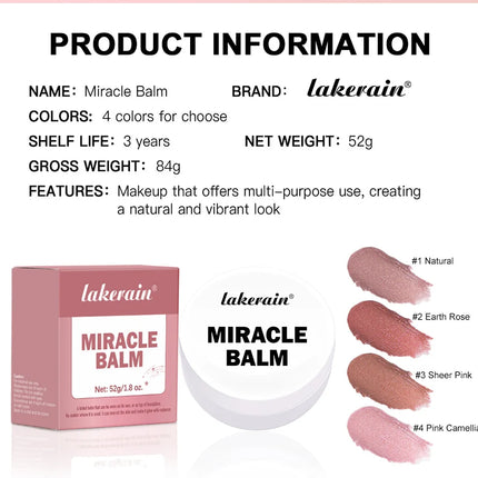 3 In 1 Solid Pearl Blush Cream Monochrome Woman Blush Paste Cheek Ulti-purpose For Eyes Lips Makeup Blush Stick Korean Cosmetics