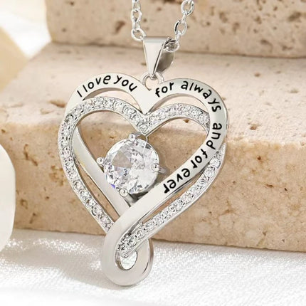 Elegant Style Heart-Shaped Pendant Necklace Hollow Design Mother's Day Gift Party Suitable for Best Friends Without Box