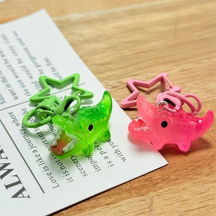 Creative cartoon cute mini crocodile keychain pendant mobile phone with key ring bag decoration pendant