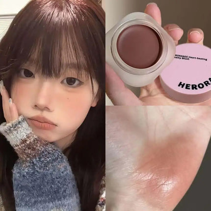 Monochrome Powder Blusher Cream Brightening Whitening Purple Lip and Cheek Dual-use Matte Natural Blush Tint Palette
