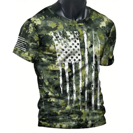 Summer New Men's T-shirt Sniper Printed Short-sleeved Top Men's Fitness Breathable Short-sleeved Street Fighting People Clothing