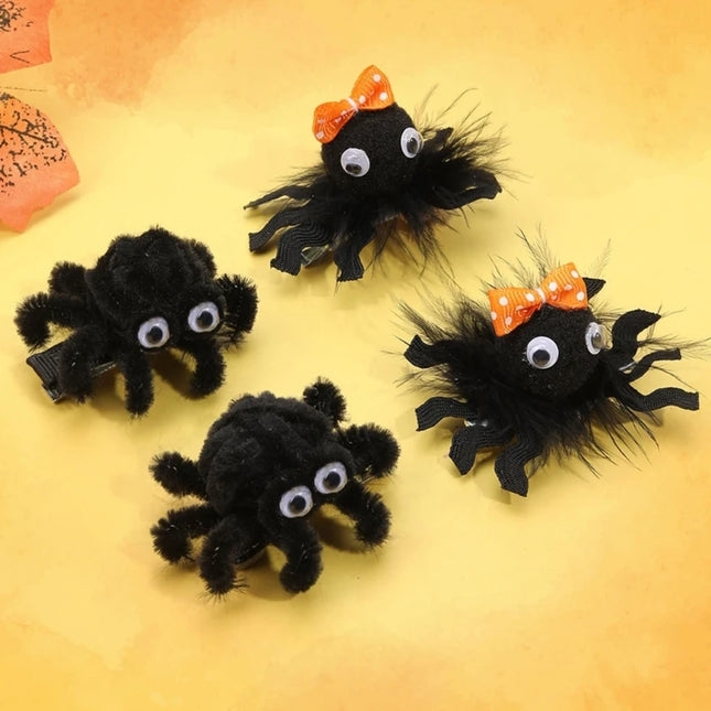 Halloween Spiders Hairpin Stylish Hair Clip Animal Hair Barrettes for Baby Girls Kids Parties Headwear Hair Decorations