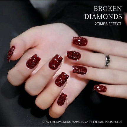 15ml Broken Diamond Halloween Christmas Nails Gel Nail Polish Adhesive Burst Flash Maillard Broken Diamond Adhesive