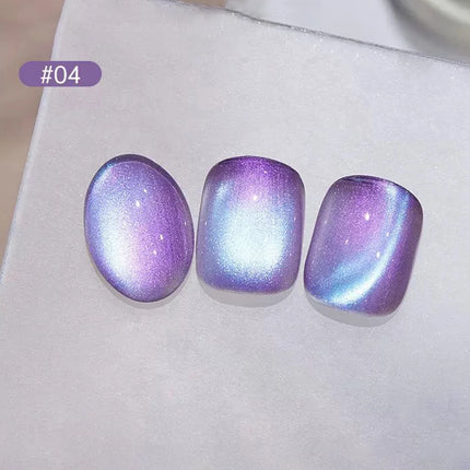 6PCS 2026 New Trendy Nail Art Fashion Phototherapy Iceland Aurora Blue-Green-Purple Cat Eye Gel Magnetic Powder Gold Nail Polish