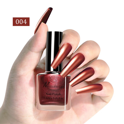 12 colors 7.5ml metal mirror nail polish semi-permanent topcoat nail polish LED gel varnish suitable for girls diy nail charm