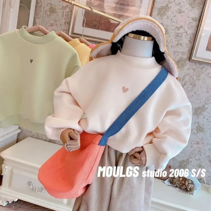 Children's Sweatshirt Autumn and Winter Warm Fleece Baby Clothing Girl Top Baby Boys Thick Sweatshirt