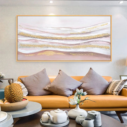 High quality Handmade acrylic oil painting on canvas texture golden foil poster wall art decor hanging picture for living room
