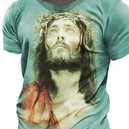 Men's Retro Western Denim 3D Printed T-Shirt Personality Street Men's T-Shirt Fitness Oversized T-Shirt Outdoor Fashion T-Shirt
