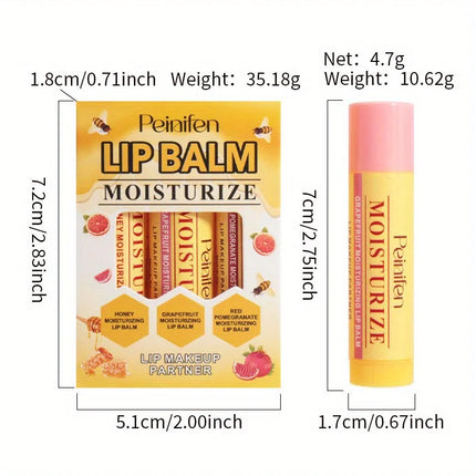 3-Pack Moisturizing Lipstick Hydrating Moisturizing Anti-Dry Crack Moisturizing Lipstick Set