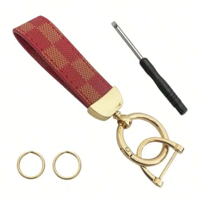 Durable Fabric Keychain With D Ring And Split Ring For Car Home Keys