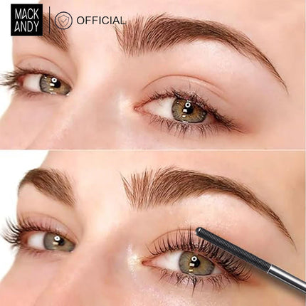 MACKANDY New Steel Pipe Black Technology Mascara Upgrade Non-Clumping Smudge-Proof Long Lasting No-Flake Waterproof Mascaras