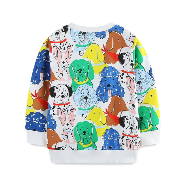 Jumping Meters 2-7T Dogs Print Boys Girls Sweatshirts Autumn Spring Kids Clothes Hot Selling Sport Baby Shirts Tops Animals