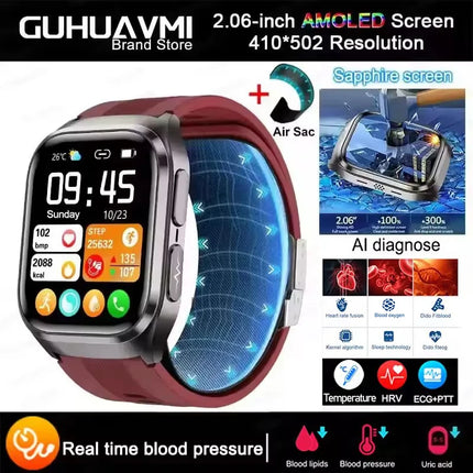 2026New Air Pump Airbag True Blood Pressure Smartwatch MultiDimensional Health Monitoring Micro Physical Examination Smart Watch