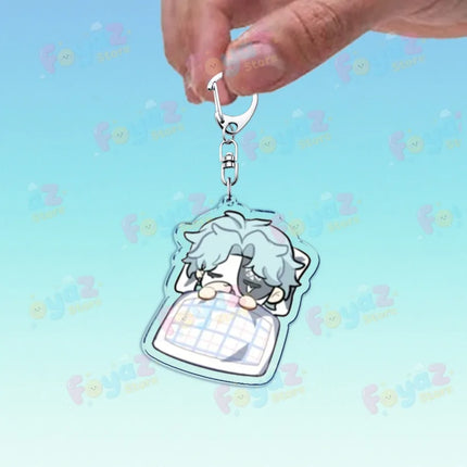 Cute Cartoon Dottore Keychains for Accessories Game Gamer Anime Jewelry Keyrings Chibi Charm Friends Gifts