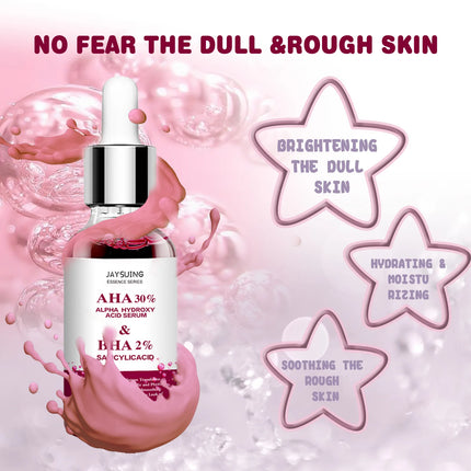 AHA 30%+BHA 2% Exfoliating Face Salicylic Acid Serum Moisturizing Nourish Smooth Pores Essence For Acne Blackhead Pores Skincare