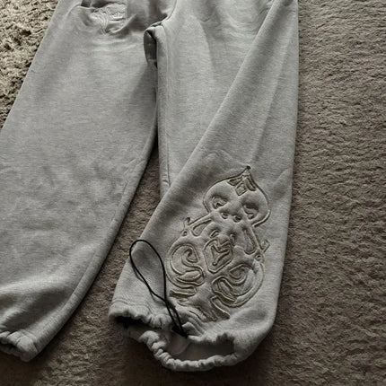Poker embroidered double waist pants loose Y2K jogging pants punk street clothes bulk men and women sports pants