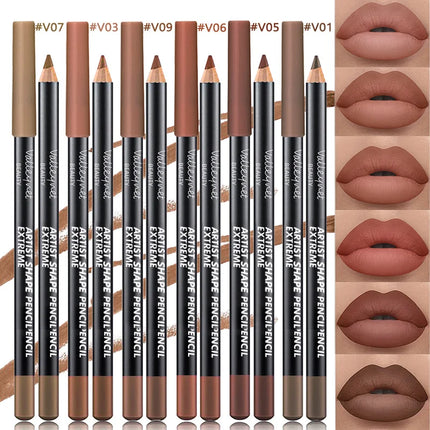6pcs/Set Lip Liner Set Eyeliner Set Lip Combo Long lasting Matte Waterproof Lipstick Lip Liner Lipstick Lip Makeup