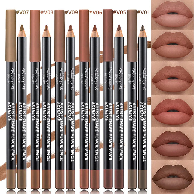 6pcs/Set Lip Liner Set Eyeliner Set Lip Combo Long lasting Matte Waterproof Lipstick Lip Liner Lipstick Lip Makeup