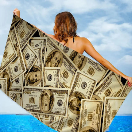 Creative USA Dollar Towel Microfiber Beach Towel Absorbent Quick dry Soft Yoga Swimming Resort Mountain Climbing Towel