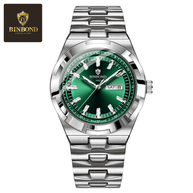 BINBOND New Luxury Quartz Man Wristwatch Sport Men Watches Waterproof Luminous Date Week Stainless Steel Men's Watch Male Reloj
