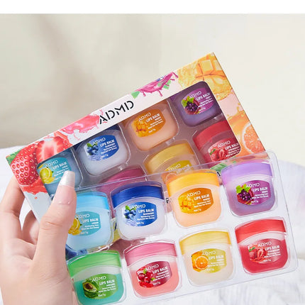 8pcs/box Fruits Lip Balm Sets Moisturizing Lipstick Makeup Base Moisturizer Lip Balm Anti-Cracking Lips Skin Care
