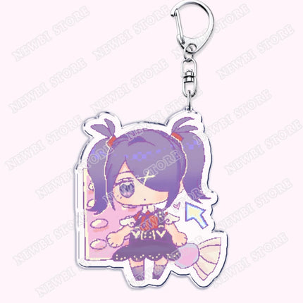 Video Game Ame Chan Keychains for Women Accessories Needy Streamer Emoji Cat Overload Girl Overdose Keyring Fans Friends Gifts